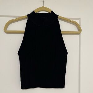 Babaton Sculpt Knit High Neck Black Tank